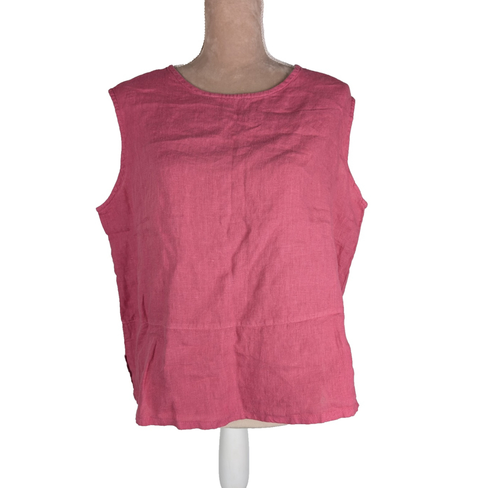 NWT Bryn Walker Size Large Isola 100% Linen Sleeveless Tank Top Beachy Classic